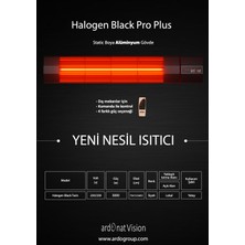 Ardonat Inox Halogen Black Pro Plus  3000 Watt Kumandalı Dış Mekan Isıtıcı.