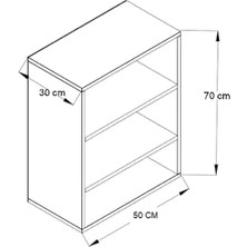 Kobiç 2 Kapaklı Çok Amaçlı Tek Raflı Banyo ve Mutfak Dolabı 50x30x70 cm