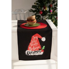 Ays Home Şapka Temalı Siyah Yılbaşı Runner