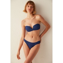 Lacivert Moonlight Büzgü Detaylı Hipkini Bikini Altı