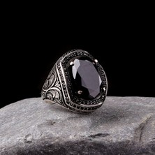 Tesbih Sepetim 925 Ayar Gümüş Zirkon Taşlı Kalem Motifli Yüzük