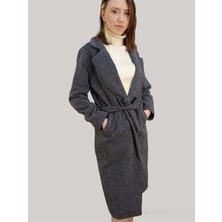Boutique Venüs Zebra Desenli Bağlamalı Kaban
