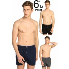 Tutku Erkek Düğmeli Boxer 6'lı Paket Karışık Renkler ile Rahat ve Şık Seçenek