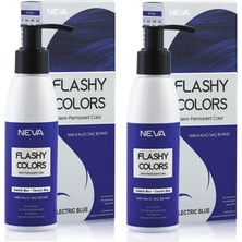 Neva Flashy Colors Yarı Kalıcı Saç Boyası 100 Ml Elektrik Mavi 2 Adet