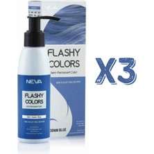 Neva Flashy Colors Yarı Kalıcı Saç Boyası 100 Ml Kot Rengi 3 Adet