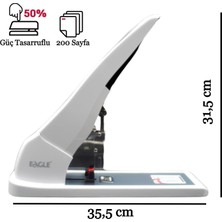 Eagle Güç Tasarruflu Profesyonel Kollu Zımba Makinesi 200 Sayfa Diker TYFST845