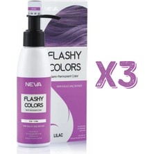 Neva Flashy Colors Yarı Kalıcı Saç Boyası 100 Ml Lila 3 Adet