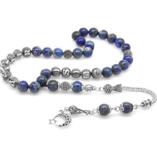 Tesbihane Kararmaz Metal Püsküllü Küre Kesim Isim Yazılı Lapis Doğaltaş Tesbih