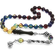 Tesbihane Kararmaz Metal Halat Püsküllü Istanbul Kesim Süzme Bonibon Ateş Kehribar Tesbih