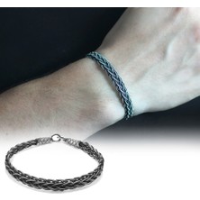 Tesbihane El İşçiliği Zarif 1000 Ayar Gümüş Kazaz Erkek Bileklik