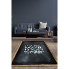 Homshtag Matematik Öğretmeni Pamuklu Dokuma Tabanlı Yıkanabilir Kaymaz Öğretmen  Halısı