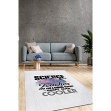 Homshtag Fen Öğretmeni Pamuklu Dokuma Tabanlı Yıkanabilir Kaymaz Öğretmen  Halısı