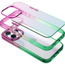 Buff iPhone 14 Pro Max Air Bumper Rainbow Kılıf Pink Green