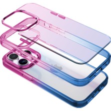 Buff iPhone 14 Pro Max Air Bumper Rainbow Kılıf Pink Blue