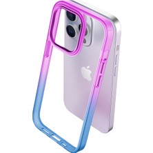 Buff iPhone 14 Pro Max Air Bumper Rainbow Kılıf Pink Blue