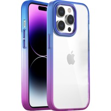 Buff iPhone 14 Pro Max Air Bumper Rainbow Kılıf Blue Purple