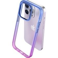 Buff iPhone 14 Pro Max Air Bumper Rainbow Kılıf Blue Purple