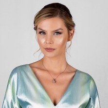 Dazerling 925 Ayar Gümüş Zirkon Taşlı Gelin Damat Kolye - Model - 2