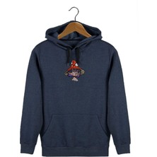 Terapi Men Erkek Indigo Önü Ducks Ördek Baskılı Kapüşonlu Sweatshirt 22K-5200322-8