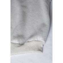 Terapi Men Unisex Gri Göğsü T Baskılı Oversize Üç Iplik Şardonlu Bisiklet Yaka Sweatshirt 22K-5200177-2