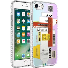 Case 4U Apple iPhone SE 2020 Kılıf Airbag Kenarlı Renkli Desenli Silikon Elegans Kapak NO2 Renkli