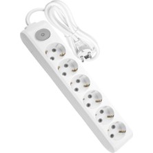 Viko Multi-Let 6'lı Anahtarlı Kablolu Priz 5 Mt. Beyaz