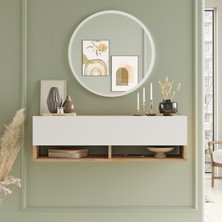 L'occi Concept Simon 60 cm Aynalı Dresuar Antre Hol Çam-Beyaz