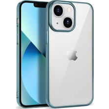 Coverzone Apple iPhone 14 Plus Ile Uyumlu Kılıf Dört Köşe Renkli Sert Plastik Pixel Kapak Mavi