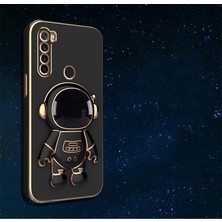 MTK Moveteck Xiaomi Redmi Note 8 Uyumlu Uyumlu Kılıf Kamera Lens Korumalı Astronut Standlı 6d Sevimli Parlak Gold Kenarlı Altın Şerit Işlemeli Silikon Gezegen Uzay Yeni Moda Astronot