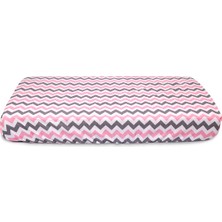 Baby Meva Fitted Pembe Zigzag Bebek Çarşafı 70x140