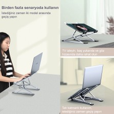 I-Stand N8 Aluminyum Çift Katlı-Katlanır Laptop Standı (Gümüş)