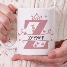 Pekshop Kişiye Özel Taç Detaylı Harfli Isimli Kupa Bardak