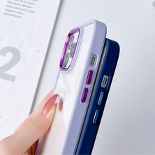 iPhone 14 Pro Max Uyumlu Renkli Nikelaj Krom Kamera Koruma Yükselti Detaylı Kılıf