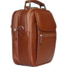 MÇ Deri Orta Boy Erkek El ve Omuz Askılı Deri Çanta  Dana Derisinden