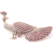 PIERPARIS Broş Fıgurlu Otantık Desenli Bronz Kristal Taşli