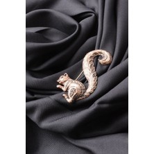 PIERPARIS Broş Fıgurlu Otantık Desenli Bronz Kristal Taşli