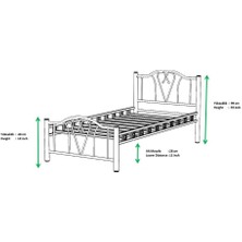 Mobilya Dükkanım Orkide Metal Karyola 100X200 ARM104