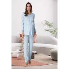 Effortt Mavi Hamile Lohusa Pijama Takımı