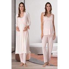 Effortt Pudra Sabahlıklı Hamile Lohusa Pijama Takımı