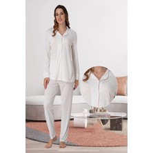 Effortt Pembe Önden Düğmeli Kadın Pijama Takımı