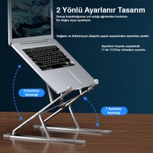 I-Stand N8 Aluminyum Çift Katlı-Katlanır Laptop Standı (Uzay Grisi)