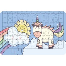 Güven Serigrafi Unicorn Gökyüzünde 108 Parça Ahşap Çocuk Puzzle Yapboz