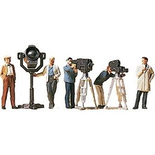 Preiser 10062 1/87 Ölçek, Televizyon Ekibi, Boyanmış Plastik Figürleri, 6 Adet