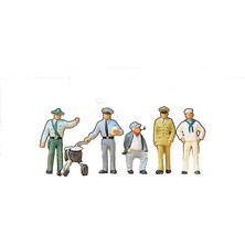 Preiser 10014 1/87 Ölçek, USA Çeşitli Meslekten İnsanlar, Boyanmış Plastik Figürleri, 6 Adet