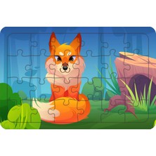 Tilki 24 Parça Ahşap Çocuk Puzzle Yapboz