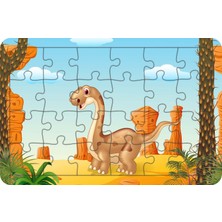 Güven Serigrafi Dinozor Stegosaurus 24 Parça Ahşap Çocuk Puzzle Yapboz