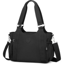 Smart Bags Krinkıl Siyah Kumaş Kadın Omuz Çantası SMB1163