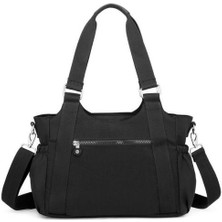 Smart Bags Krinkıl Siyah Kumaş Kadın Omuz Çantası SMB1163