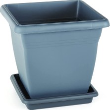 Serinova VK02 Villa Kare Saksı No:2 Tabaklı 25,5 Cm, 9 Litre Antrasit