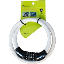 X-Lock Beyaz Renkli Kaliteli Şifreli Bisiklet Kilidi (14X900MM)